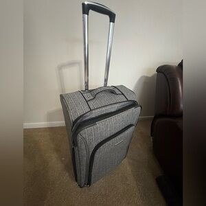 Gray Striped Luggage - 24 X 17